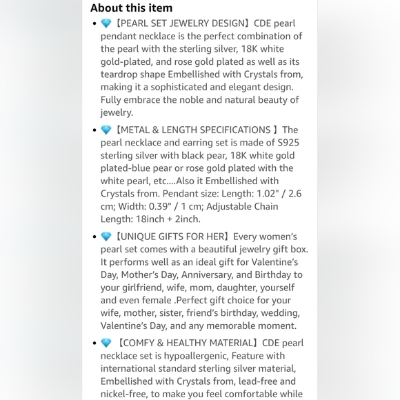 NWOT Pearl Pendant and Earring Set - Picture 3 of 7